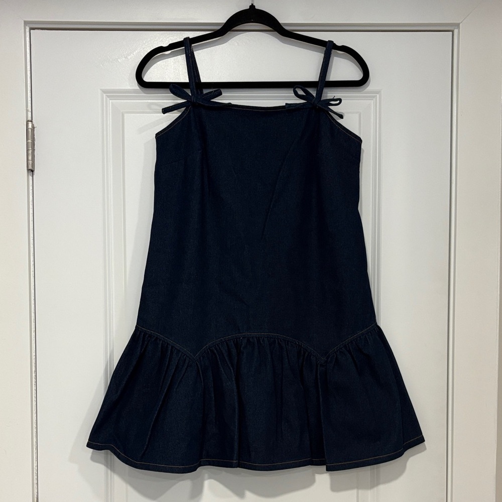 Drop Waist Denim Minidress